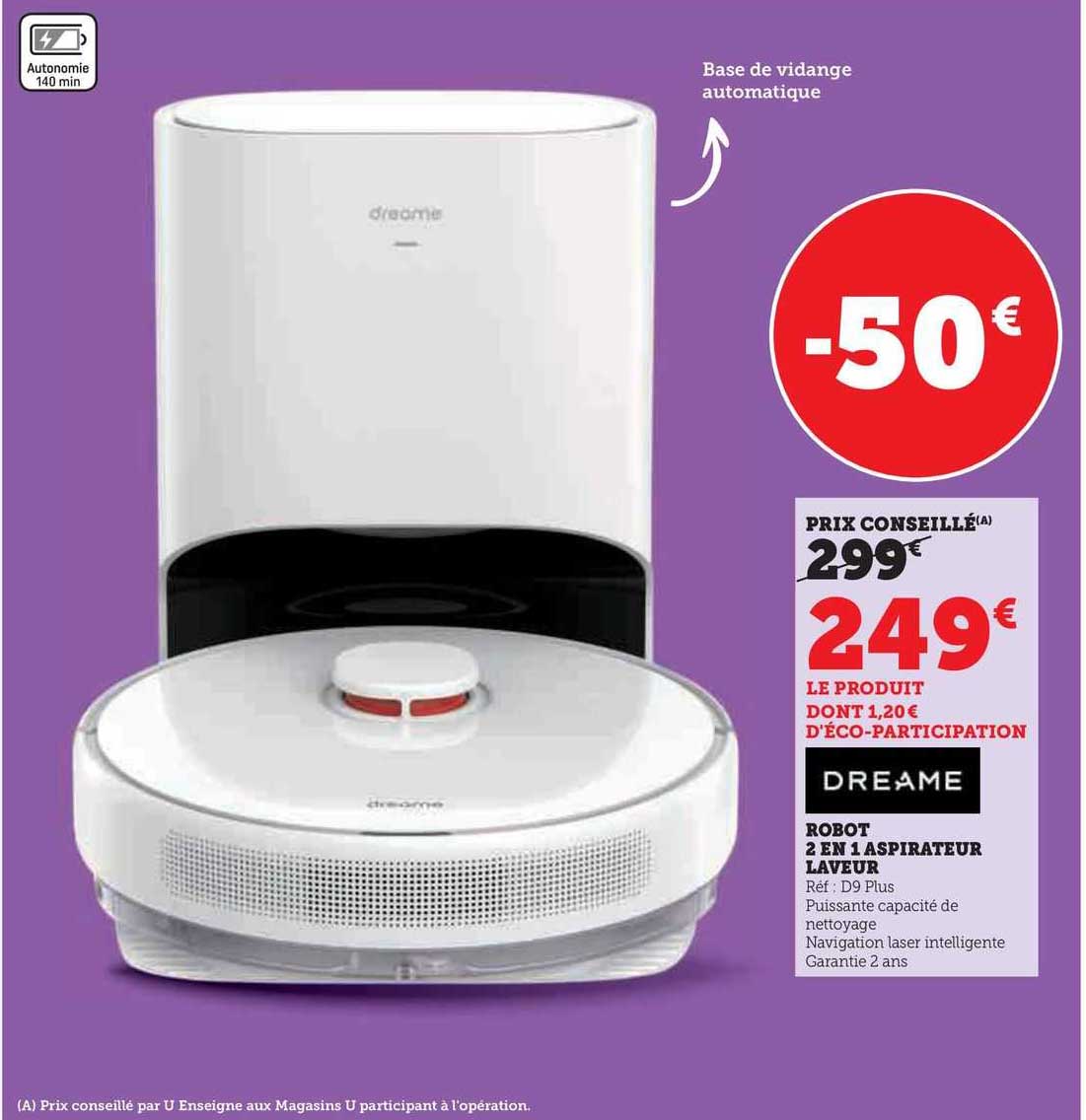 Dreame Robot 2 En 1 Aspirateur Laveur