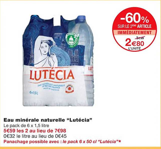Eau Minérale Naturelle "lutécia"