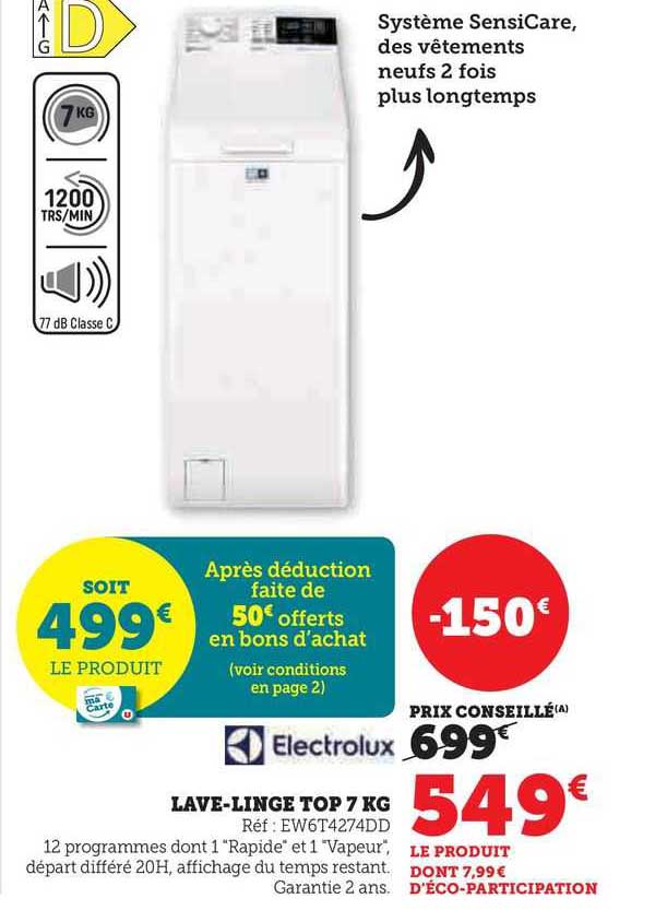 electrolux lave-linge top 7 kg