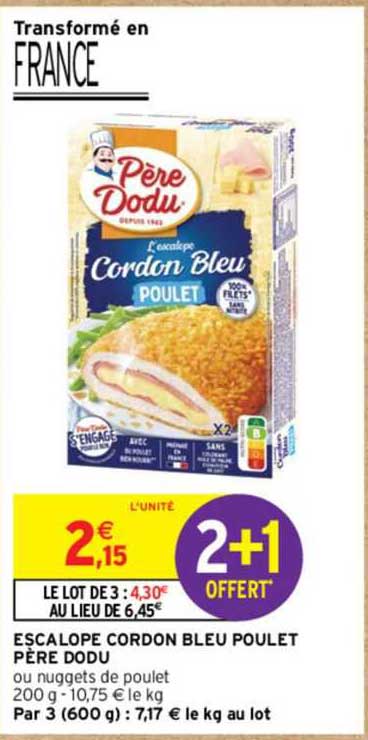 escalope cordon bleu poulet père dodu