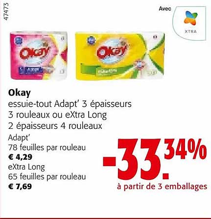 essuie-tout adapt' 3 épaisseurs okay