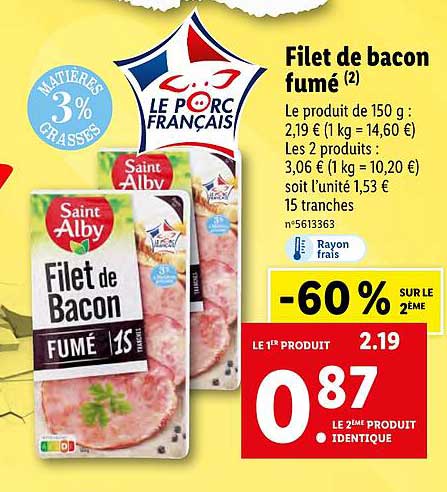 filet de bacon fumé