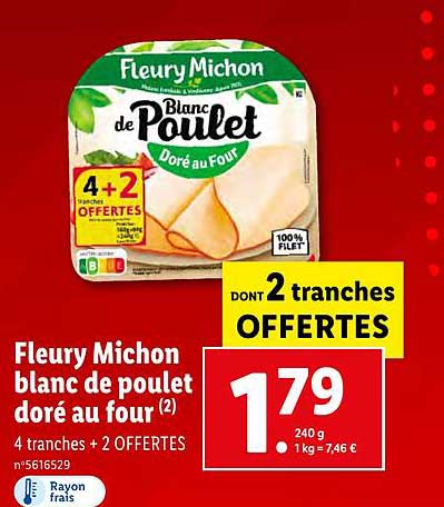 fleury michon blanc de poulet doré au four