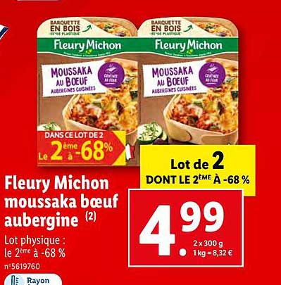 Fleury Michon Moussaka Boeuf Aubergine