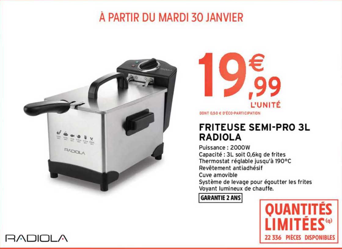 friteuse semi-pro 3 l radiola