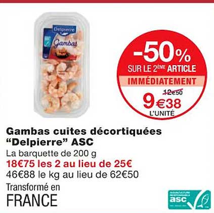 Gambas Cuites Décrotiquées "delpierre" Asc