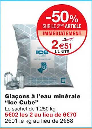 glaçons à l'eau minérale "ice cube"