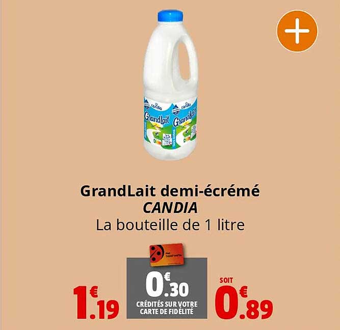 grand lait demi-écrémé candia