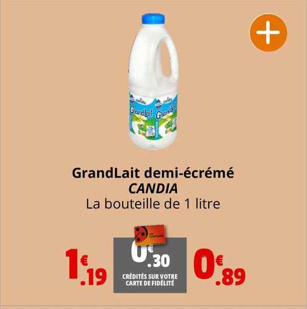 grandlait demi-écrémé candia
