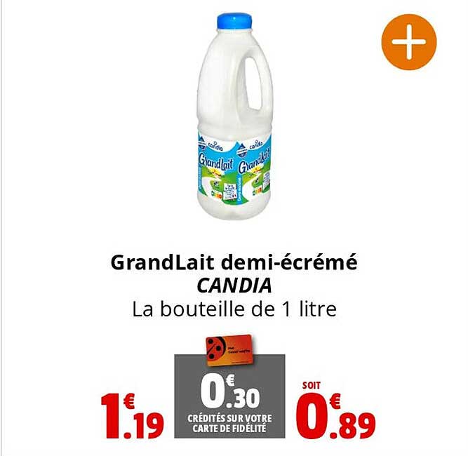 grandLait demi-écrémé candia