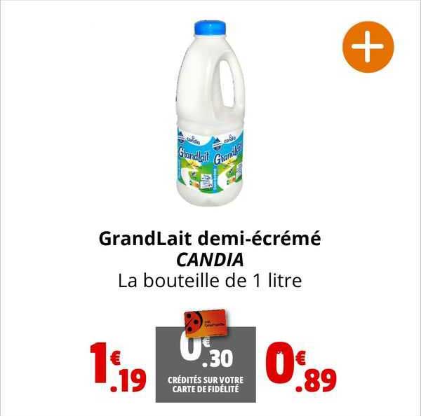 grandlait demi-écrémé candia