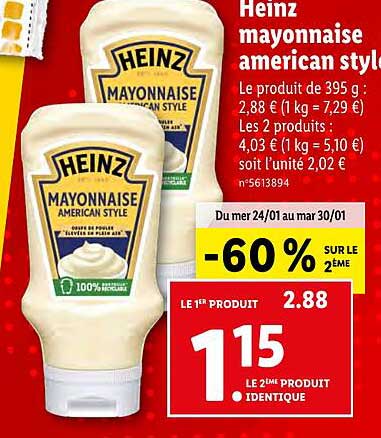 heinz mmayonnaise american style