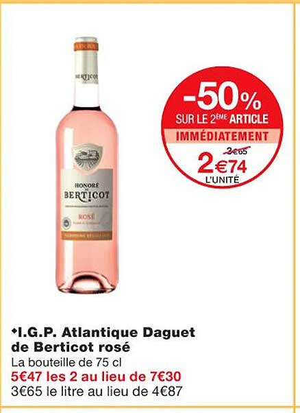 i.g.p. atlantique daguet de berticot rosé