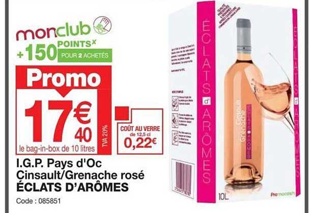 i.g.p. pays d'oc cinsault/grenache rosé éclats d'arômes