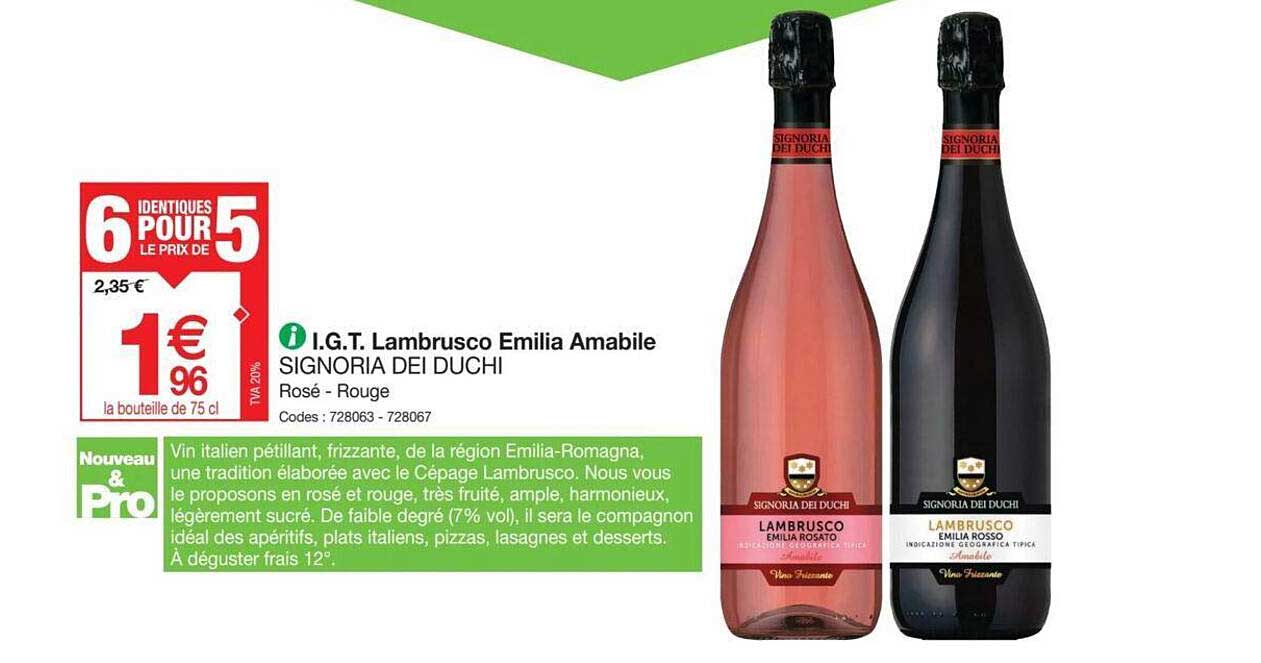 i.g.t. lambrusco emilia amabile signoria dei duchi