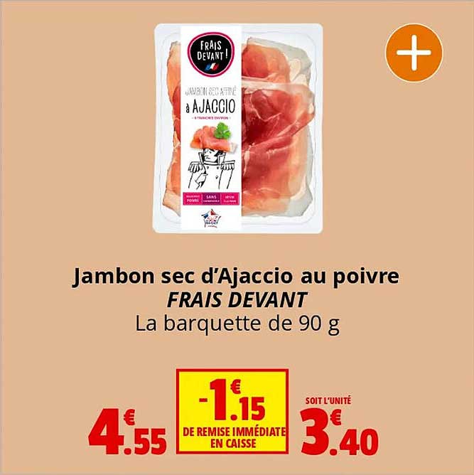 jambon sec d'ajaccio au poivre frais devant