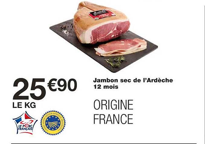 jambon sec de l'ardèche 12 mois