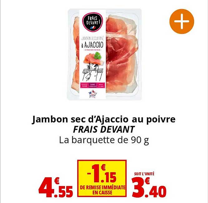 jambons ec d'ajaccio au poivre frais devant