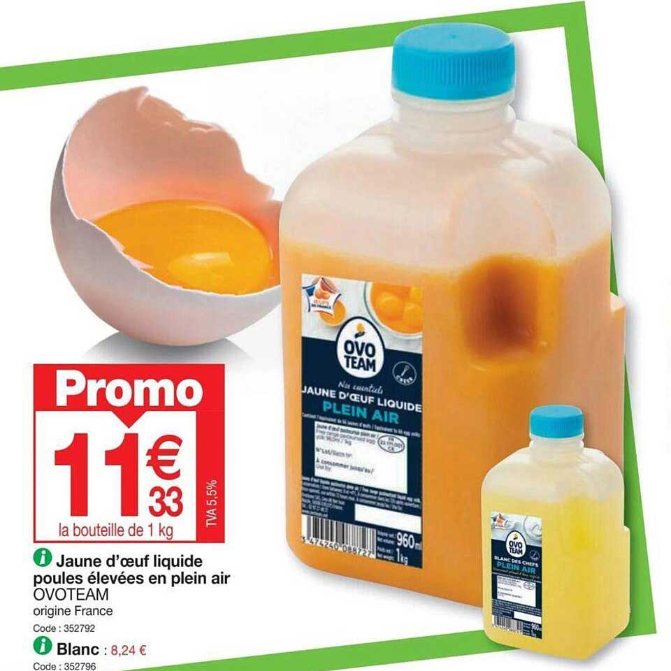 jaune d'œuf liquide poules élevées en plein air ovoteam