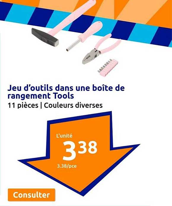 jeu d'outils dans une boîte de rangement tools