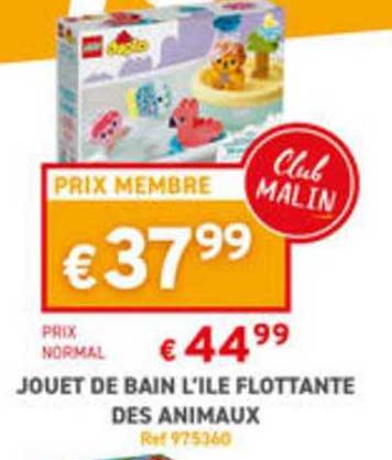 jouet de bain l'ile flottante des animaux
