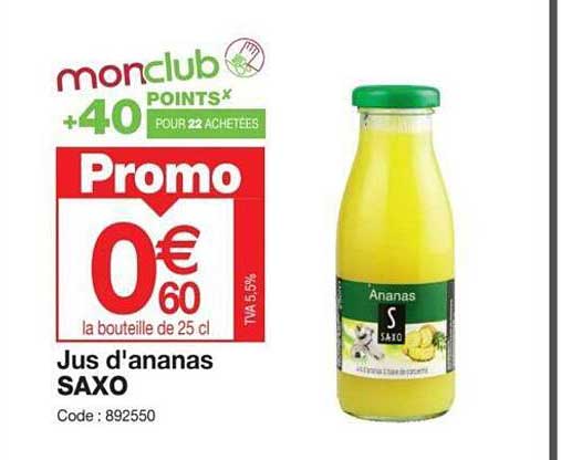 jus d'ananas saxo