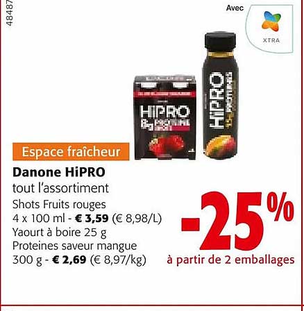 l'assortiment danone hipro