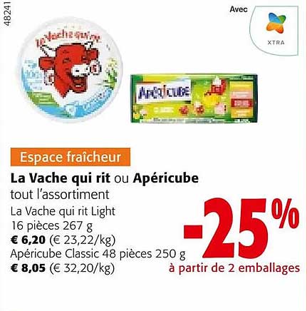 l'assortiment la vache qui rit ou apéricube