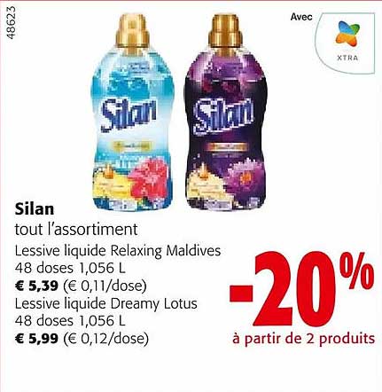 l'assortiment lessive liquide relaxing maldives 48 doses silan