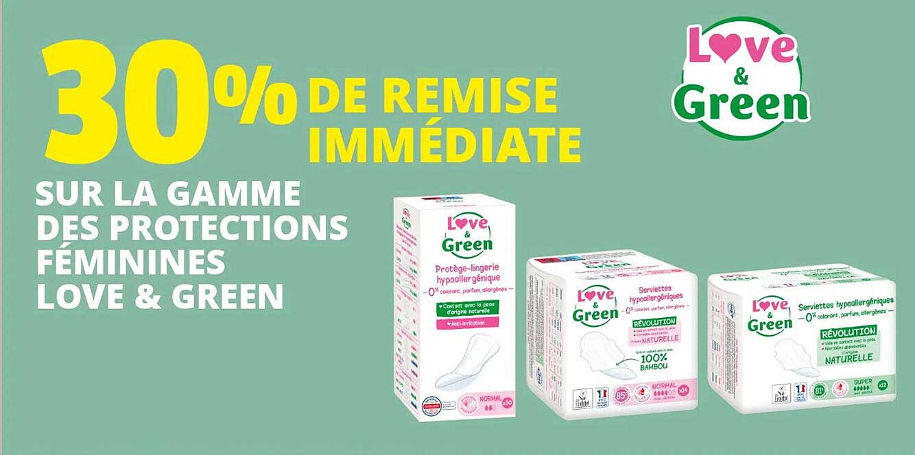 la gamme des protections féminines love & green