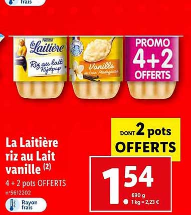 La Laitière Riz Au Lait Vanille