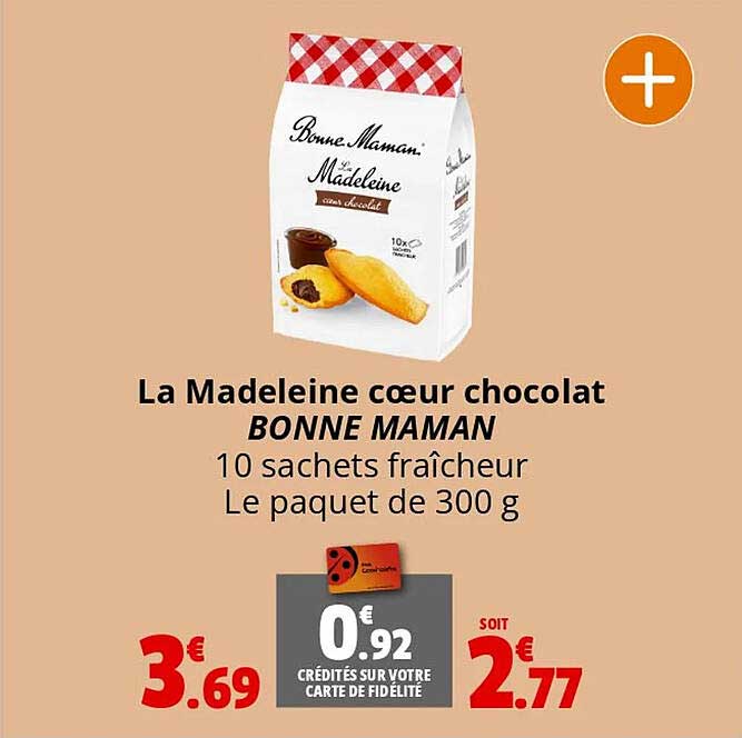 la madeleine cœur chocolat bonne maman