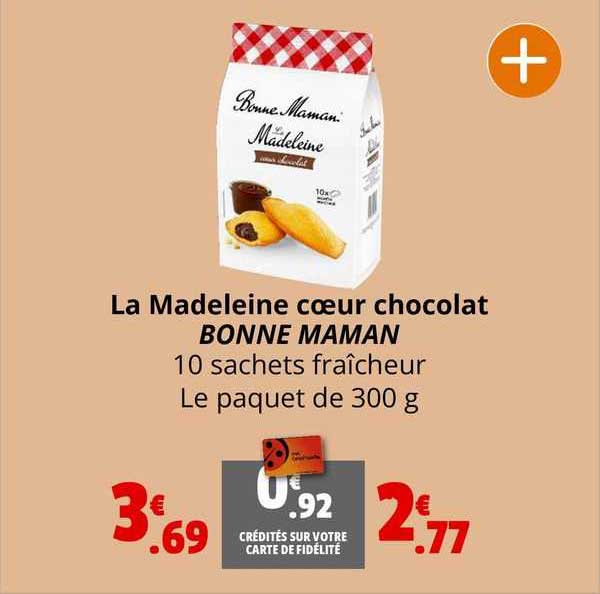 la madeleine cœur chocolat bonne maman