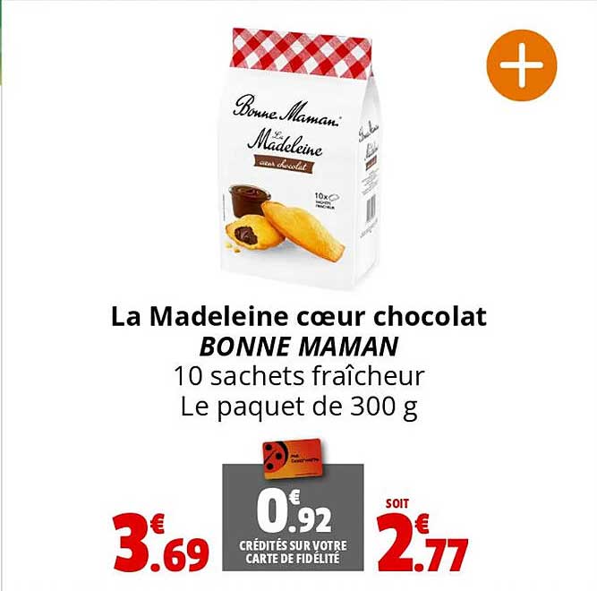 la madeleine cœur chocolat bonne maman