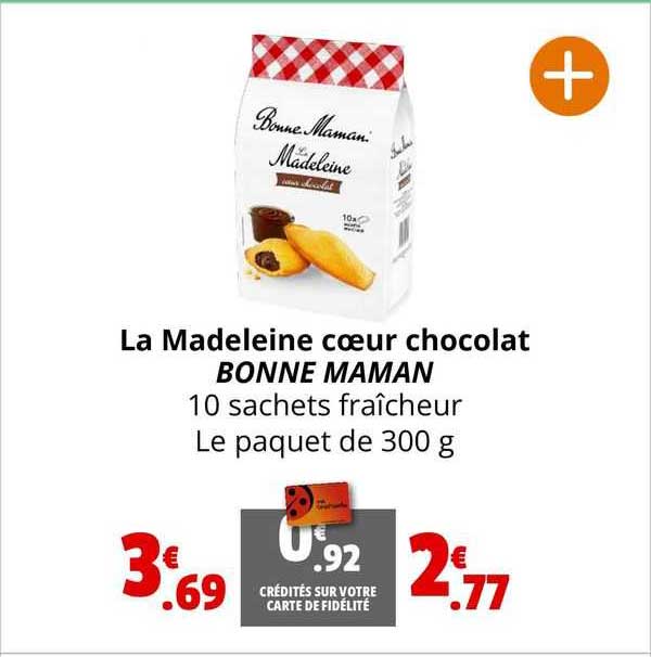 la madeleine cœur chocolat bonne maman