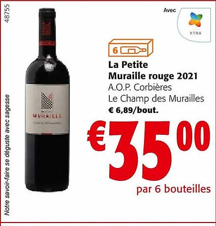 la petite muraille rouge 2021 a.o.p. corbières le champ des murailles
