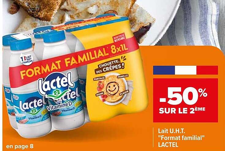 lait u.h.t. "format familial" lactel