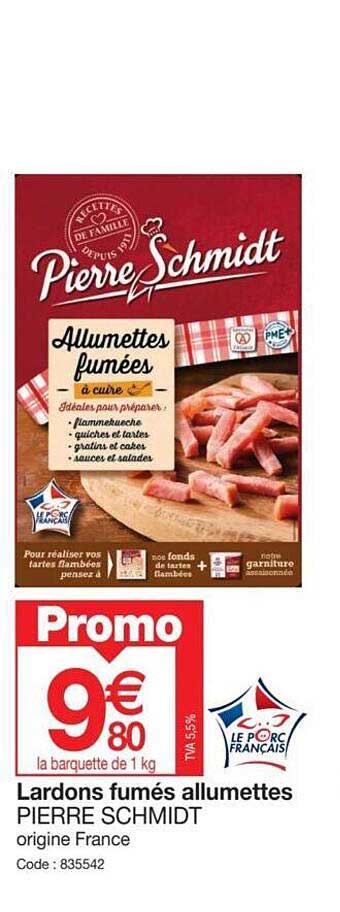 lardons fumés allumettes pierre schmidt
