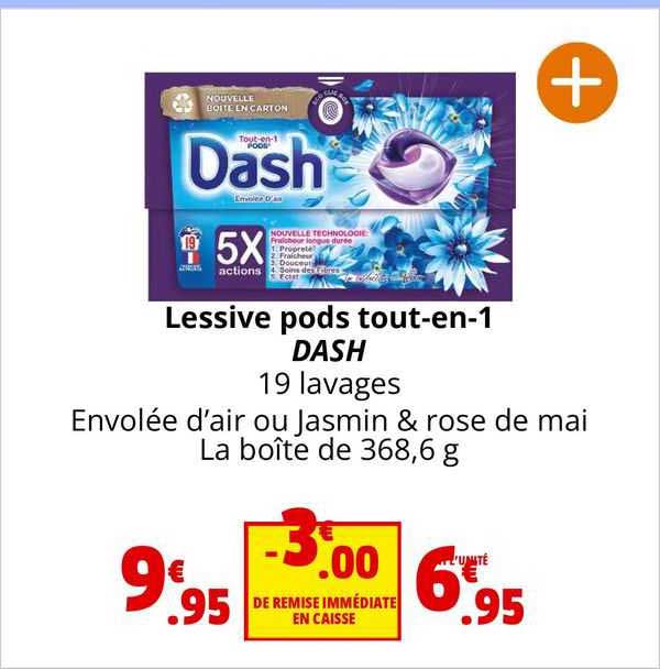lessive pods tout-en-1 dash