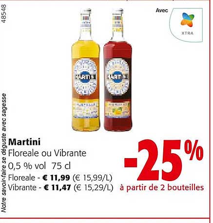 martini floreale ou vibrante 0,5% vol