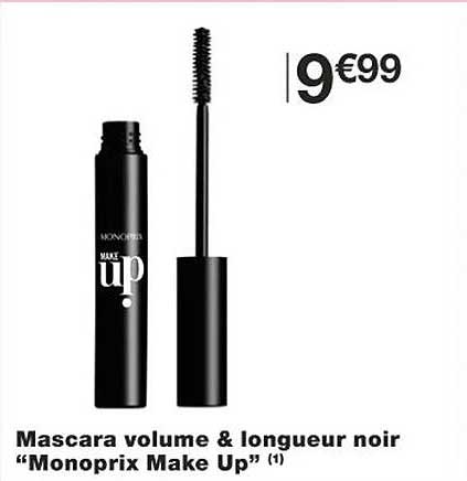 mascara volume & longueur noir "monoprix make up"