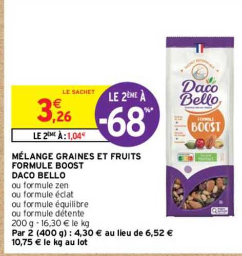 mélange graines et fruits formule boost daco bello