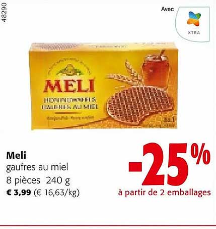 meli gaufres au miel 8 pièces