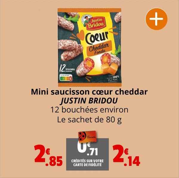 Mini Saucisson Cœur Cheddar Justin Bridou