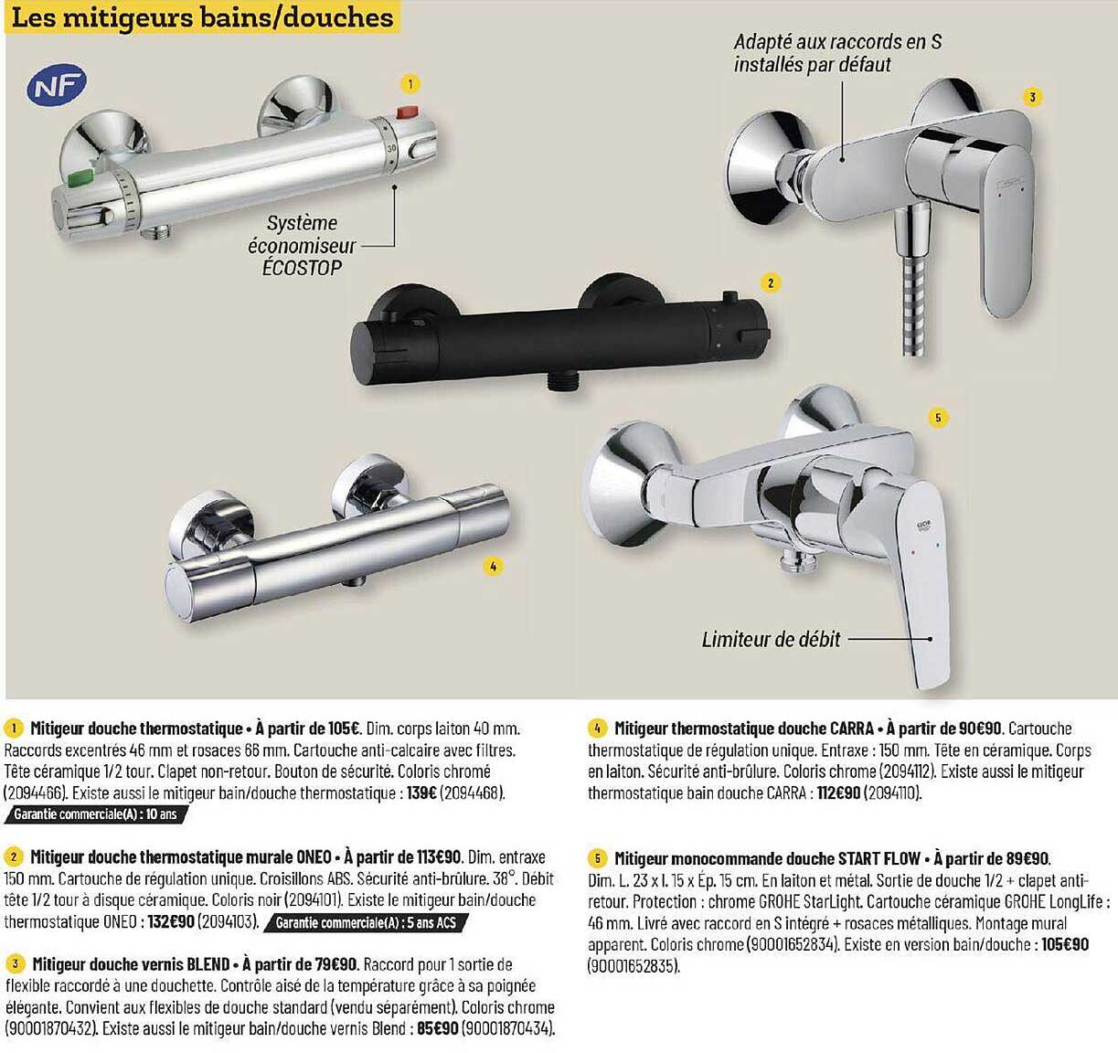 mitigeur douche thermostatique, mitigeur douche thermostatique murale oneo, mitigeur douche vernis blend, mitigeur thermostatique douche carra, mitigeur monocommande douche start flow