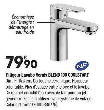 Mitigeur Lavabo Vernis Blend 100 Coolstart