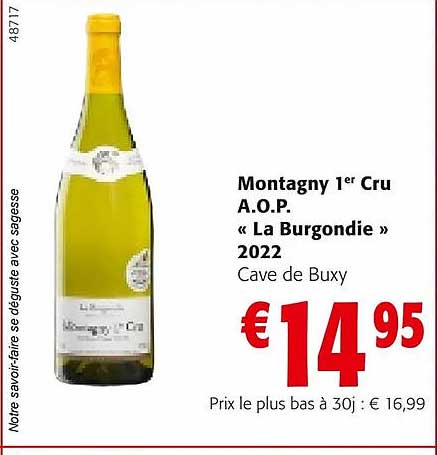 montagny 1er cru a.o.p. «la burgondie» 2022
