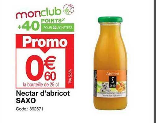 nectar d'abricot saxo