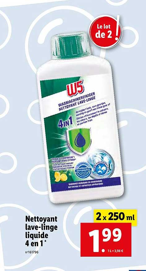 nettoyant lave-linge liquide 4 en 1