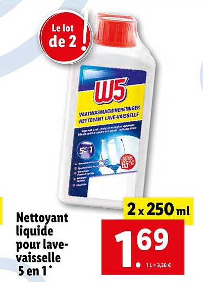 nettoyant liquide pour lave-vaisselle 5 en 1